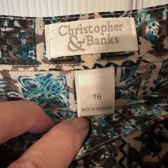 Christopher & Banks Maxi Skirt Size 16 Brown/Blue - Picture 3 of 4